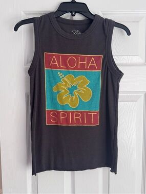 Aloha Spirit ribbed graphic tank top, Anthropologie x Chaser collaboration